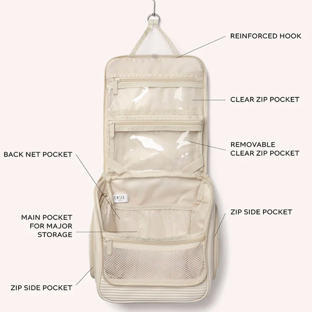 DEZI Ribbed Ivory Backpack - Picture 3 of 3